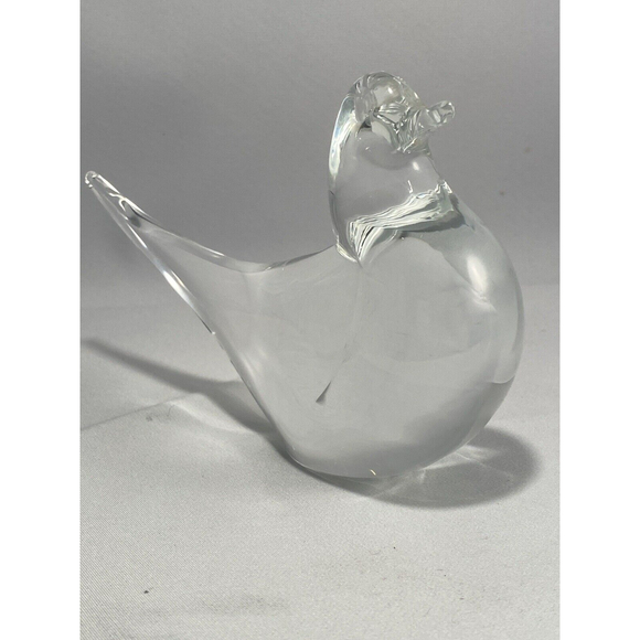 Clear Art Glass Bird Handmade Long Tail - Picture 4 of 9